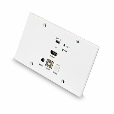 Lindy 150m Cat.6 HDMI 4K60 & Type C HDBaseT EU Wall Plate KVM Extender, Transmitter_3