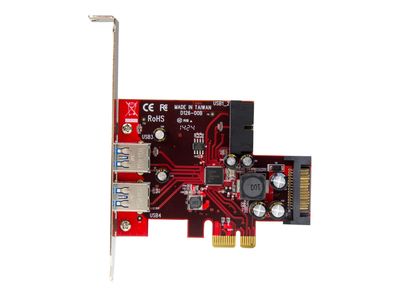 StarTech.com 4 Port PCI Express USB 3.0 Card - 2 Ext & 2 Int (IDC) - SATA Power - USB adapter - PCIe 2.0 - USB 3.0 x 4_3