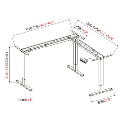 Desk Digitus Tischgestell 90° L Triple 2-St grey_4