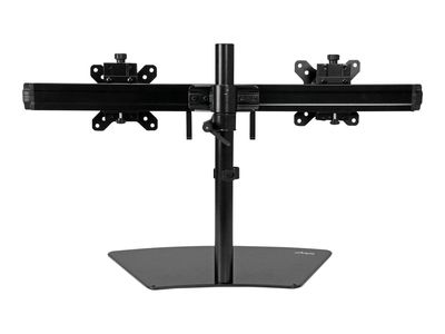 StarTech.com Dual Monitor Mount - Supports Monitors 12" to 24" - Adjustable - VESA Monitor Stand for Desk - Low Profile Base - Horizontal - Black (ARMBARDUO) - stand (adjustable arm)_3
