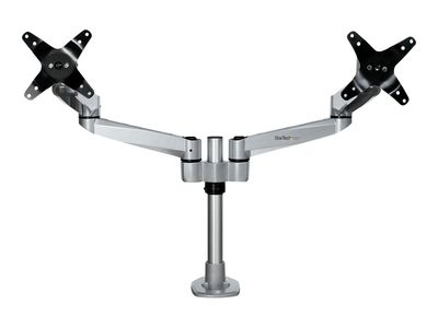 StarTech.com Desk Mount Dual Monitor Arm, Premium Articulating Monitor Arm, up to 27" VESA Mount Displays, Height Adjustable Monitor Mount, Rotating/Swivel/Tilt, Desk Clamp/Grommet, Silver - Easy & Quick Assembly (ARMDUALPS) mounting kit - adjustable arm_6