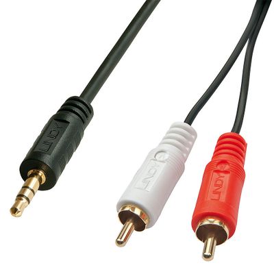 Lindy 35681 Audio-Kabel 2 m 3.5mm 2 x RCA Schwarz, Rot, Weiß_thumb