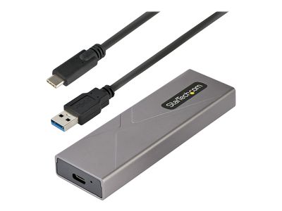StarTech.com USB-C 10Gbps to M.2 NVMe or M.2 SATA SSD Enclosure, Tool-free M.2 PCIe/SATA NGFF SSD Enclosure, Portable Aluminum Case, USB Type-C & USB-A Host Cables, For 2230/2242/2260/2280 - Works w/ Thunderbolt 3 (M2-USB-C-NVME-SATA) - storage enclosure_1