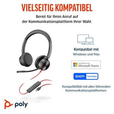 HP Poly Blackwire 8225 USB-C Stereo-Headset, für Microsoft Teams zertifiziert, + USB-C/A-Adapter_3