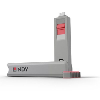 Lindy USB Type C Port Blocker Key - Pack of 4 Blockers, Pink_thumb