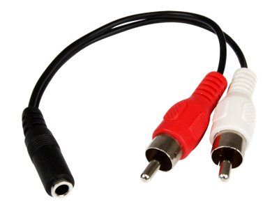 StarTech.com 15cm Audio Kabel 3,5mm Klinke auf 2x Cinch (Buchse/Stecker) - Klinkenstecker/RCA Y-Kabel mit 3,5mm Klinke und 2 RCA/Cinch - Audiokabel - 15.24 cm_thumb