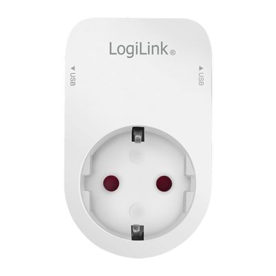 Adap Logilink DC Adapter with 2x USB Charger White_thumb