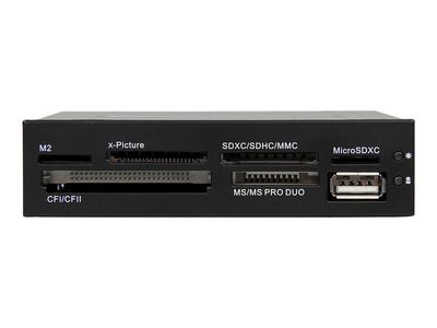 StarTech.com 3.5in Front Bay 22-in-1 USB 2.0 Internal Multi Media Memory Card Reader with Simultaneous Access - CF/SD/MMC/MS/xD - Black (35FCREADBK3) - card reader - USB 2.0_2