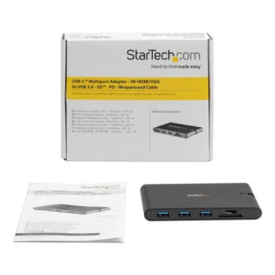 StarTech.com USB-C 8-in-1-Multiport-Adapter DKT30CHVSCPD - 3 x USB 3.0/SD/MicroSD/GbE/HDMI/VGA_8