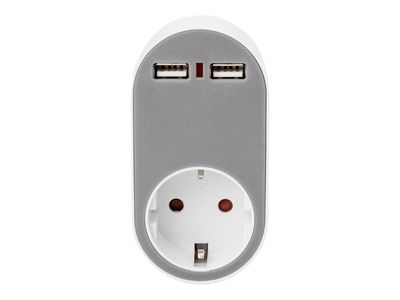 Digitus Universal socket adapter DA-70617 - 2x USB-A / earthed socket_2
