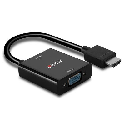 Lindy 38291 Videokabel-Adapter 0,1 m HDMI Typ A (Standard) VGA (D-Sub) Schwarz_3
