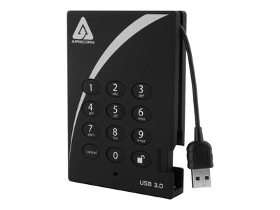 Apricorn Hard Drive A25-3PL256-500 - 500GB - USB 3.0 - Black_thumb
