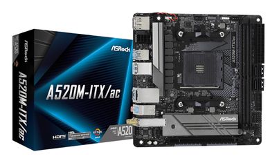 ASRock Mainboard A520M-ITX/ac - Mini-ITX - Socket AM4 - AMD A520_thumb