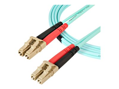 StarTech.com Aqua OM4 Duplex Multimode Fiber - 16 ft / 5m - 100 Gb - 50/125 - OM4 Fiber - LC to LC Fiber Patch Cable (450FBLCLC5) - network cable - 5 m - aqua_1
