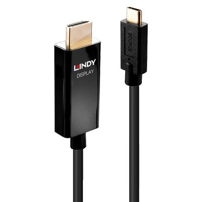 Lindy 43291 Videokabel-Adapter 1 m USB Typ-C HDMI Typ A (Standard) Schwarz_thumb