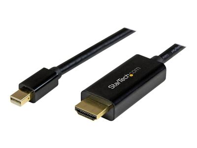 StarTech.com Mini DisplayPort to HDMI Adapter Cable - mDP to HDMI Adapter with Built-in Cable - Black - 5 m (15 ft.) - Ultra HD 4K 30Hz (MDP2HDMM5MB) - video cable - 5 m_thumb