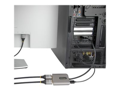 StarTech.com DP to Dual HDMI MST HUB, Dual HDMI 4K 60Hz, DisplayPort Multi Monitor Adapter with 1ft (30cm) Cable, DP 1.4 Multi Stream Transport Hub, DSC | HBR3, DP to 2x HDMI Ports - DP to HDMI Splitter (MST14DP122HD) - adapter - DisplayPort / HDMI_2