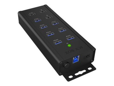 ICY BOX 7 port industrial hub IB-HUB1703-QC3 - with USB Type-A port, QC 3.0 charging port and 2x fast charging ports_3