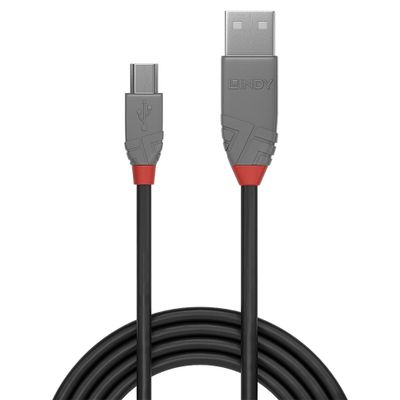 Lindy USB-Kabel Anthra Line - USB-A / Mini-USB Typ B - 5 m_2