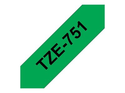 Brother laminated tape TZe-751 - Black on green_1