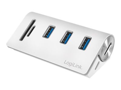 LogiLink USB 3.0 3-Port Hub with Card Reader - Hub - 3 Anschlüsse_thumb