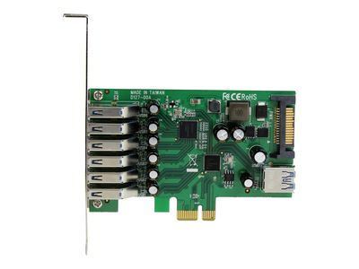 StarTech.com 7 Port PCI Express USB 3.0 Card - Standard & Low-Profile - SATA Power - UASP Support - 1 Internal & 6 External USB 3.0 Ports (PEXUSB3S7) - USB adapter - PCIe 2.0_3