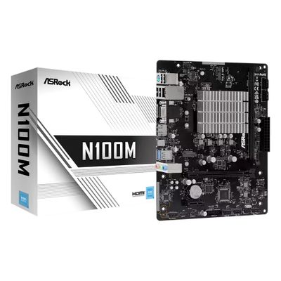 ASRock Mainboard N100M - micro ATX - NA (integrated CPU) - Intel UHD Graphics_thumb