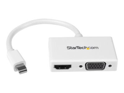StarTech.com Reise A/V Adapter: 2-in-1 Mini DisplayPort auf HDMI oder VGA Konverter - mDP zu HDMI / VGA Adapter im kompakten Design - Videokonverter - weiß_thumb