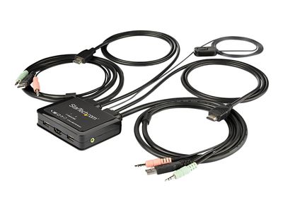 StarTech.com 2 Port HDMI KVM Switch - 4K 60Hz - Compact UHD HDMI USB KVM Switch with 4ft Cables & Audio - Bus Powered & Remote Switching (SV211HDUA4K) - KVM-/Audio-Switch - 2 Anschlüsse_1