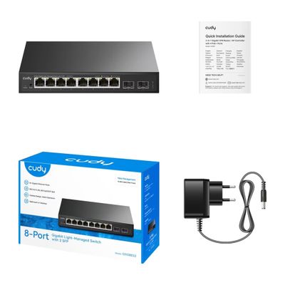 Cudy Switch GS108ES2 - 8 Ports - 8x GE (10/100/1000) - 2x SFP_2