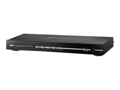 ATEN VS482 4-Port Dual View HD Video Switch - Video/Audio-Schalter - 4 Anschlüsse - an Rack montierbar_1