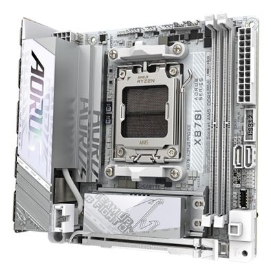 GIGABYTE X870I AORUS PRO ICE Motherboard - Supports AMD Ryzen 9000 Series CPUs, 8+2+1 phases VRM, up to 8400MHz DDR5 (OC), 1xPCIe 5.0 M.2 + 1xPCIe 4.0 M.2, WI-FI 7, 2,5GbE LAN, USB 4_3