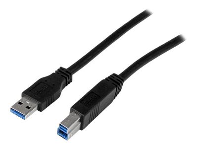 StarTech.com 2m 6 ft Certified SuperSpeed USB 3.0 A to B Cable Cord - USB 3 Cable - 1x USB 3.0 A (M), 1x USB 3.0 B (M) - 2 meter, Black (USB3CAB2M) - USB cable - 2 m_thumb