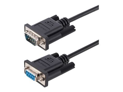 StarTech.com 3m RS232 Serial Null Modem Cable, Crossover Serial Cable w/Al-Mylar Shielding, DB9 Serial COM Port Cable Female to Male, Compatible w/DTE Devices - Tool-Less Design w/Thumbscrews, Black, F/M (9FMNM-3M-RS232-CABLE) - null modem cable - DB-9 to_thumb
