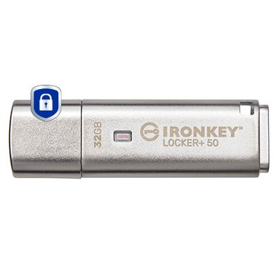Kingston USB-Stick IronKey Locker+ - USB 3.2 Gen 1 (3.1 Gen 1) - 32 GB - Silver_thumb