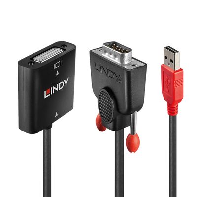 Lindy 38184 Videokabel-Adapter 0,2 m DVI-D VGA (D-Sub) + USB Schwarz, Orange_thumb