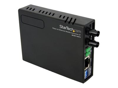 StarTech.com 10/100 Mbit/s Fast Ethernet Multimode ST LWL / Glasfaser Kupfer Medienkonverter - 2km - Medienkonverter - 10Mb LAN, 100Mb LAN_1