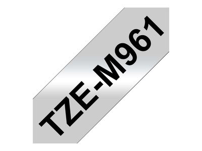 Brother TZEM961 - 36 mm - Schwarz auf Matt Silber_1