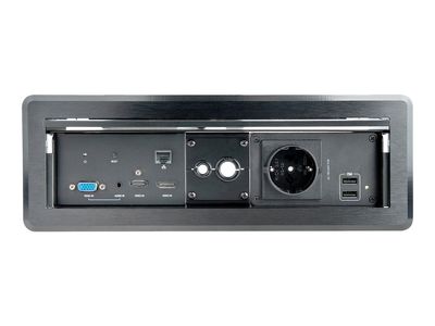 StarTech.com Tischanschlussfeld mit A/V- und Power-Modulen und Kabelmanagement - 4K - HDMI, DP und VGA - Dockingstation - USB - VGA, HDMI, DP_2