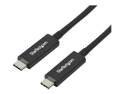 StarTech.com Active 40Gbps Thunderbolt 3 Cable - 3.3ft/1m - Black - 5k 60Hz/4k 60Hz - Certified TB3 Charger Cord w/ 100W Power Delivery (TBLT3MM1MA) - Thunderbolt cable - 1 m_thumb