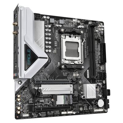 GIGABYTE B840M EAGLE WIFI6 Mainboard – AMD Ryzen 9000 Prozessoren, 5+2+2 Phasen VRM, bis zu 7600 MHz DDR5 (O.C.), 1 x M.2 PCIe 4.0 + 1 x M.2 PCIe 3.0, Wi-Fi 6, 2.5 GbE LAN, USB 3.2 Gen 1_3