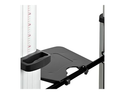 StarTech.com Dual TV Cart for 37-60in VESA TVs up to 110lb (50kg) each, Height Adjustable TV Mount, Mobile Display Cart w/ Webcam & Equipment Shelves, Lockable Casters, TV Cart on Wheels - Rolling TV Stand (STNDMTVDUO) cart - for 2 monitors / curved monit_11