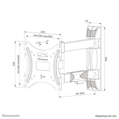 Neomounts WL40-550BL12 TV mount wall 32-55" - full motion - easy install_17