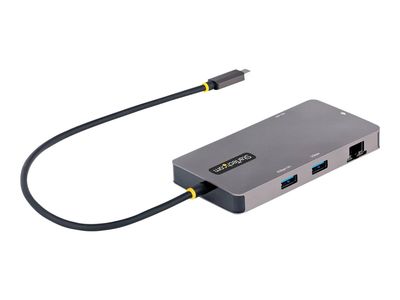 StarTech.com USB C Multiport Adapter, Dual HDMI Video, 4K 60Hz, 2-Port 5Gbps USB-A Hub, 100W Power Delivery Charging, GbE, SD/MicroSD, USB Type-C Mini Travel Dock, 12"/30cm Cable - USB C Laptop Docking Station - docking station - USB-C / Thunderbolt 3 / T_3