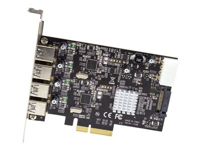 StarTech.com 4-Port USB PCIe Adapter - 10 Gbit/s USB 3.1/3.2 Gen 2 Typ-A PCI Express Erweiterungskarte mit 2 Controllern - 4x USB-A - USB-PCIe-Schnittstellenkarte - Windows/Mac/Linux (PEXUSB314A2V2) - USB-Adapter - PCIe 3.0 x4 - USB 3.1 Gen 2 x 4_2