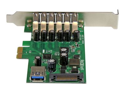 StarTech.com 7 Port PCI Express USB 3.0 Card - Standard & Low-Profile - SATA Power - UASP Support - 1 Internal & 6 External USB 3.0 Ports (PEXUSB3S7) - USB adapter - PCIe 2.0_2