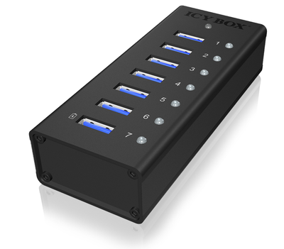 ICY BOX 7 Port Hub IB-AC618 - mit USB Type-A Anschluss und 1x Ladeanschluss_1