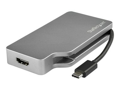 StarTech.com USB C Multiport Video Adapter with HDMI, VGA, Mini DisplayPort or DVI, USB Type C Monitor Adapter to HDMI 2.0 or mDP 1.2 (4K 60Hz), VGA or DVI (1080p), Space Gray Aluminum - 4-in-1 USB-C Converter (CDPVDHDMDP2G) - video interface converter_4