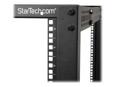StarTech.com 25U Open Frame Server Rack - 4 Post Adjustable Depth (22" to 40") Network Equipment Rack w/ Casters/ Levelers/ Cable Management (4POSTRACK25U) rack - 25U_5