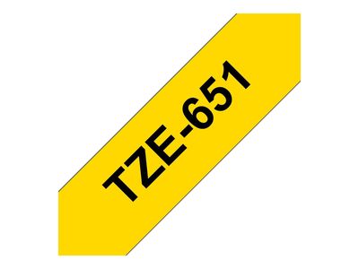 Brother laminated tape TZe-651 - Black on yellow_1